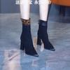 Women's Ankle Boots 2024 New Sexy Pointed Stripper Leopard Print Designer High Heel Boots Casual Zipper Punk Style Mujer Zapatos