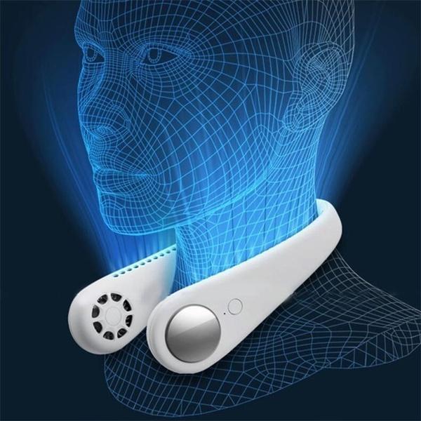 Портативный подвесной вентилятор на шею, мини-электрический беспроводной вентилятор, USB перезаряжаемые безлопастные бесшумные вентиляторы, кондиционер-кулер для спортивного вентилятора