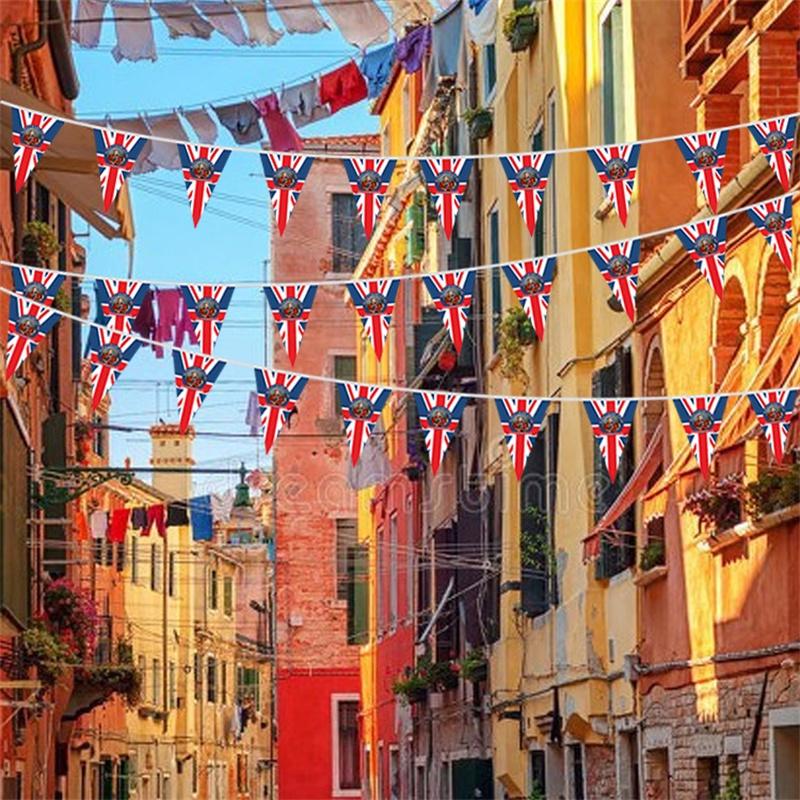 Британский флаг коронации короля Карла ручной 90x150см праздничный полиэстеровый баннер