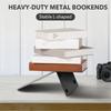 Metal Book Ends for Shelves Bookends for Heavy Books Non-Skid Decorative Book Stopper to Hold Books/Desktop Organizer