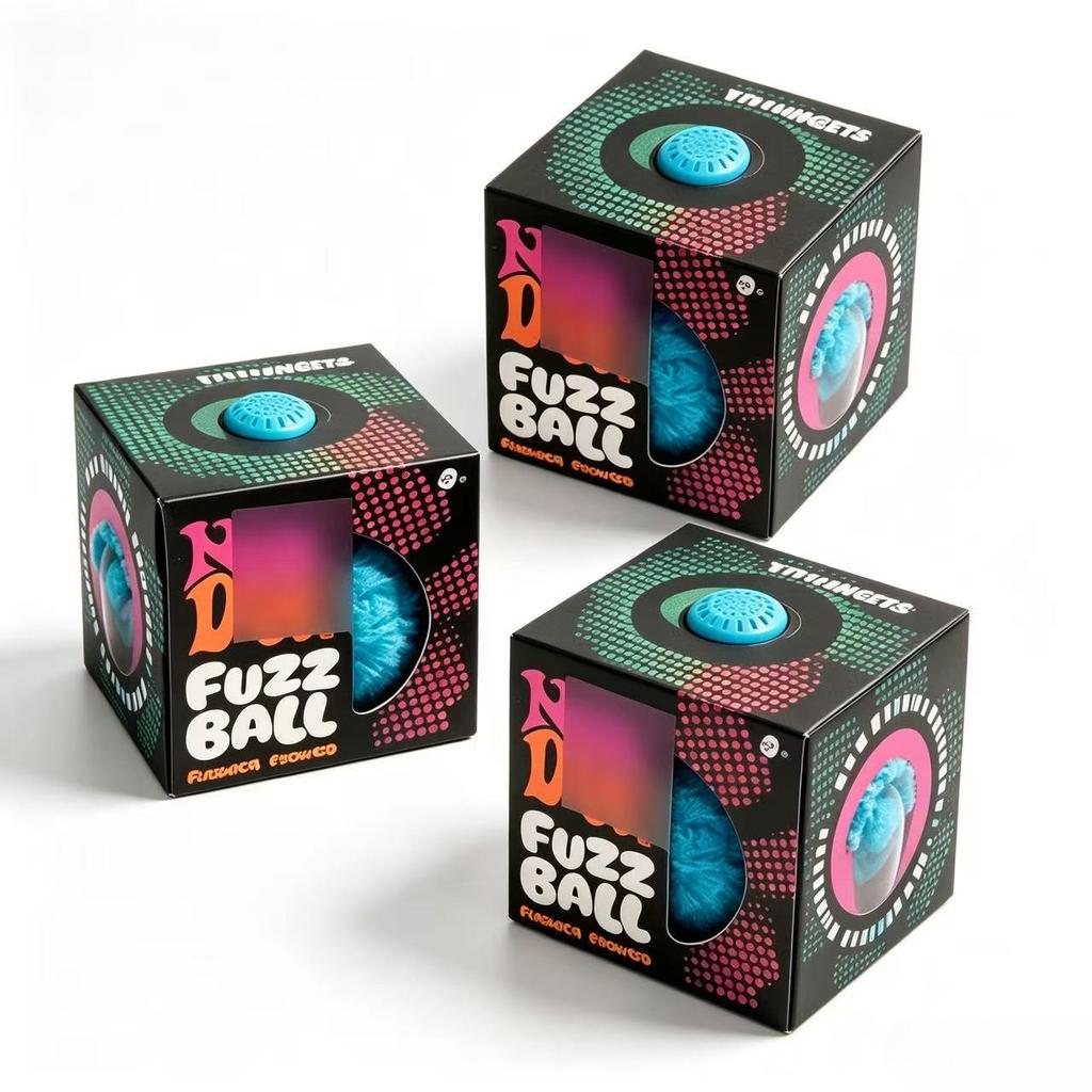 Мячик-антистресс NeeDoh Fuzz Ball Мягкая тактильная игрушка-фиджет для снятия стресса Сенсорные игры для детей и взрослых Подарки