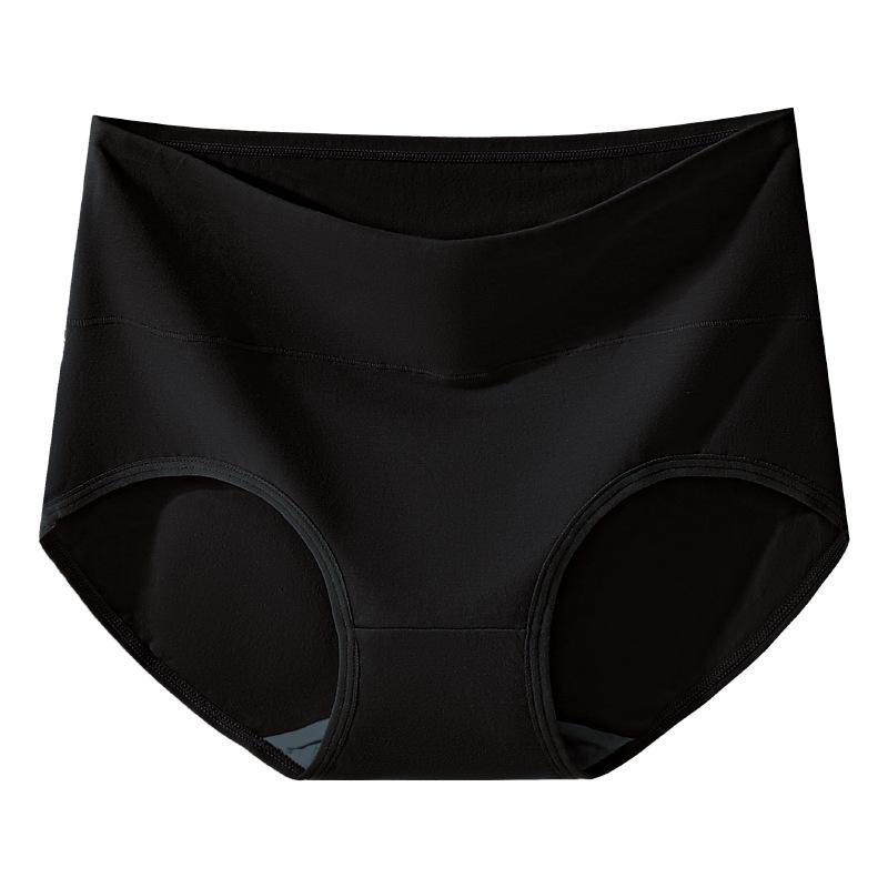 Pure Cotton High-Waisted Underwear Women'S Antibacterial And Antibacterial Crotch Women'S Underwear Solid Color Belly And Hip Briefs