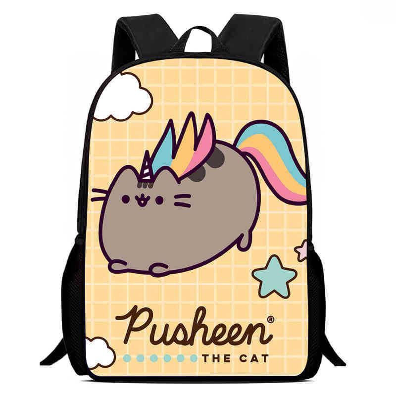 Детский рюкзак Pusheen Cat из ткани Оксфорд, дышащий, прочный, легкий, школьная сумка для учеников начальной школы