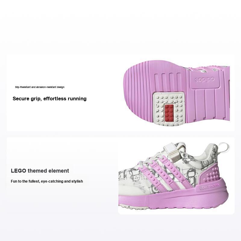 LEGO x adidas Racer TR Кроссовки для малышей Молочно-белый Блаженно-сиреневый Детские кроссовки Основной черный GW1877