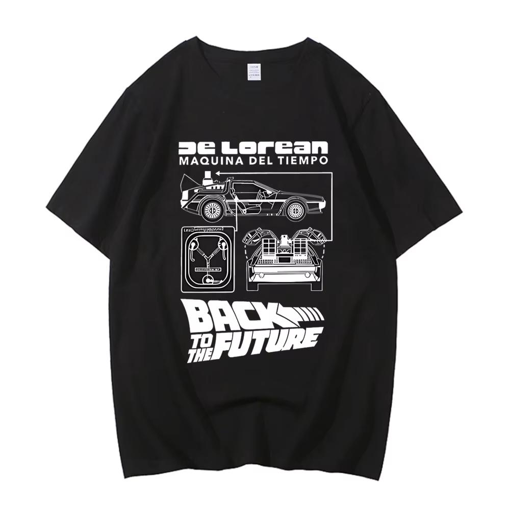 DeLorean Back To The Future Cool High Quality Cotton Tshirt Fitness T Shirt Streetwear Graphic Unisex Tops Tees Unisexs Clothing