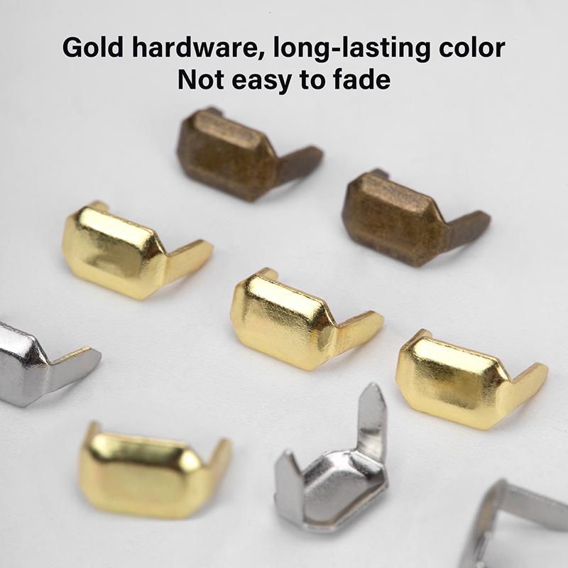 WUTA 50 комплектов скоб из цельной латуни для кожи, медные шлевки для ремня, держатели для застежек, соединительные планки, держатели для зажимов для ремня, держатели для кожаных изделий