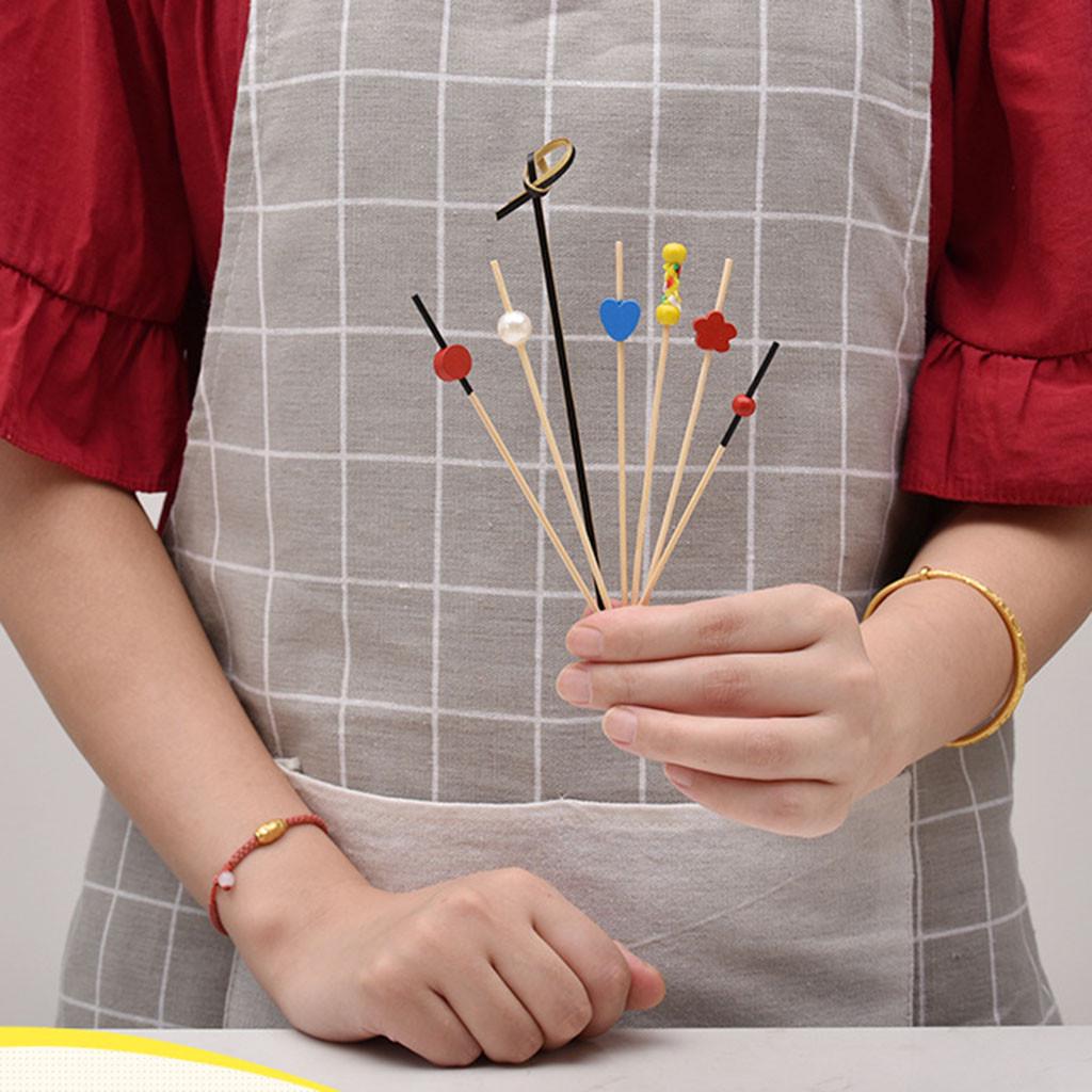 100pc Pick Buffet Fruit Fork Party Dessert Stick Cocktail Skewer