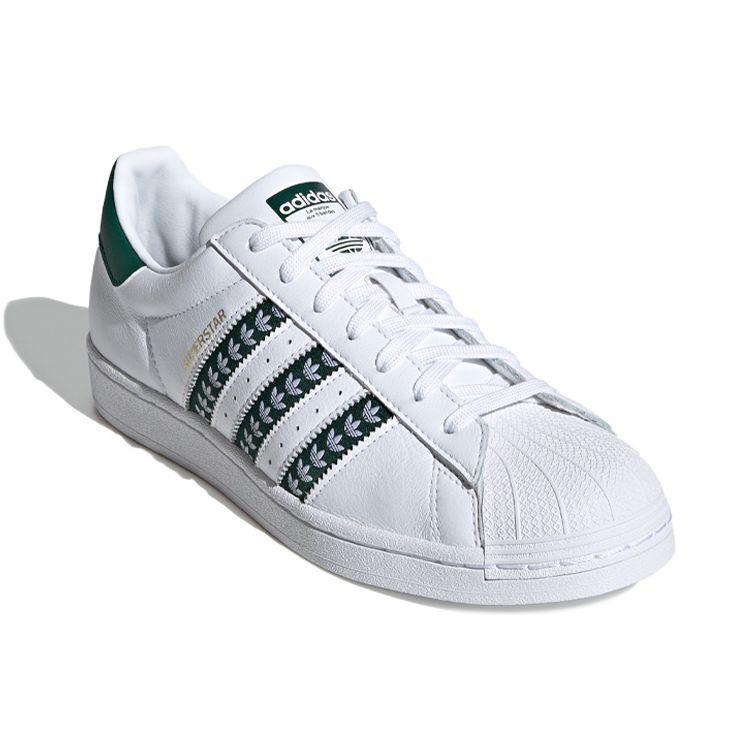 Adidas Originals Superstar Durable Lightweight Low-Top Skate Shoes Unisex Sneakers Green White FZ1968