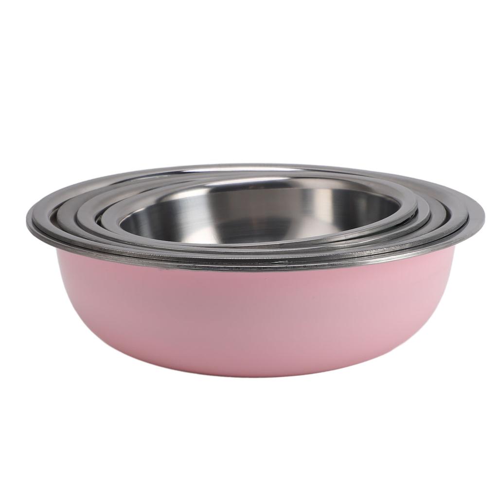 5pcs Stainless Steel Mixing Bowl Set Round Nesting Bowls Multifunctional Metal Serving Bowls Kitchen
