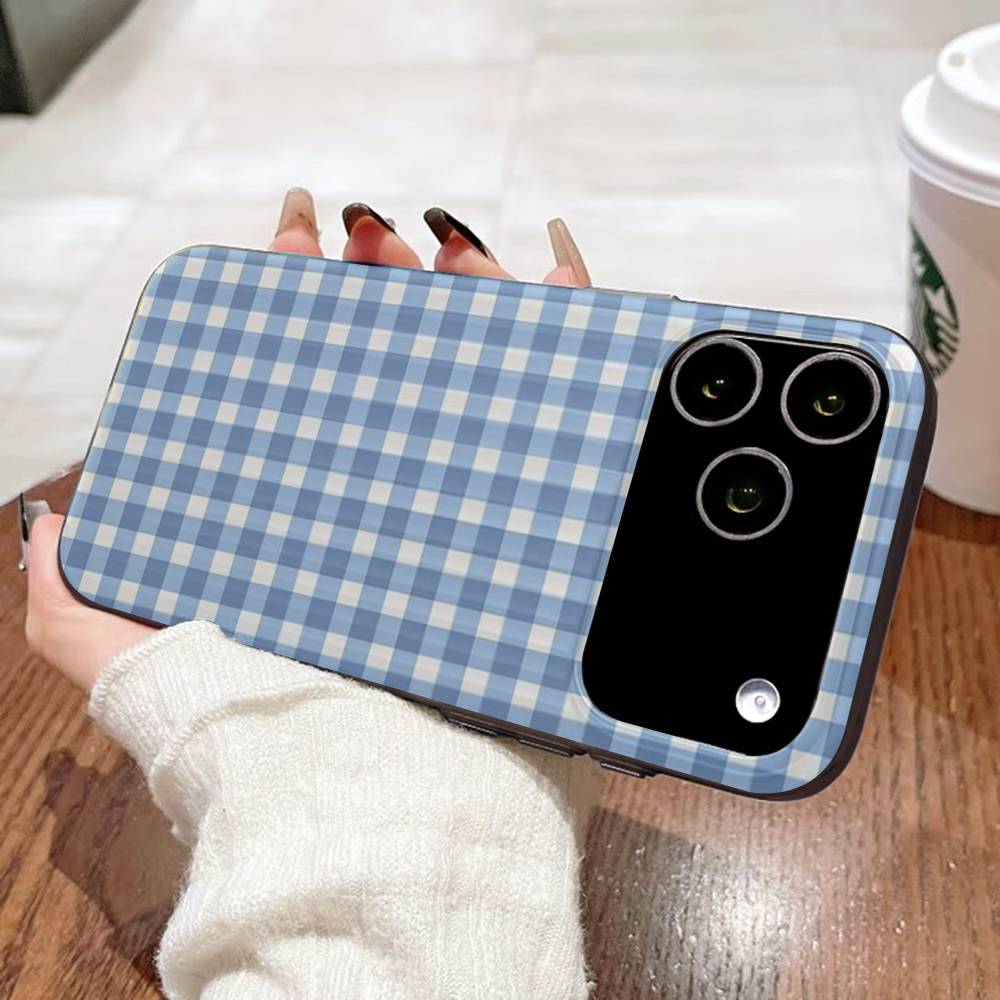Простой шикарный решетчатый узор гофрированный узор для iPhone 17 16 15 14 13 12 11 16 Pro Max Plus Pro Нескользящий чехол для телефона