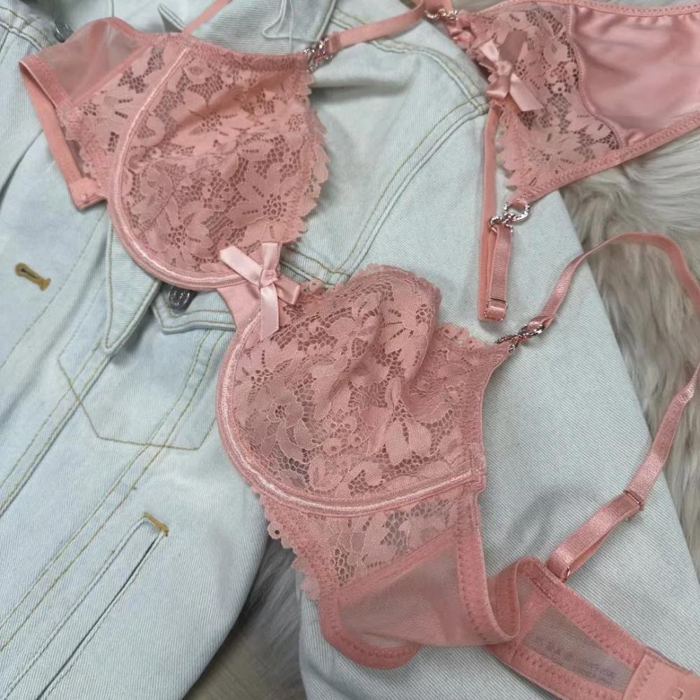Сексуальный комплект нижнего белья для женщин, французский ультратонкий дышащий кружевной бюстгальтер с вышивкой, роскошный комплект нижнего белья со стразами, бюстгальтер и стринги