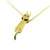 [P8079] - Golden 'Cat' Steel Necklace - 25x5 Mm