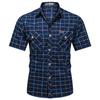 New Summer Men Plaid Shirts Male Military Outdoor Multi-pockets Tooling Shirts Quality Man Large Size Short-sleeved Shirts 5XL