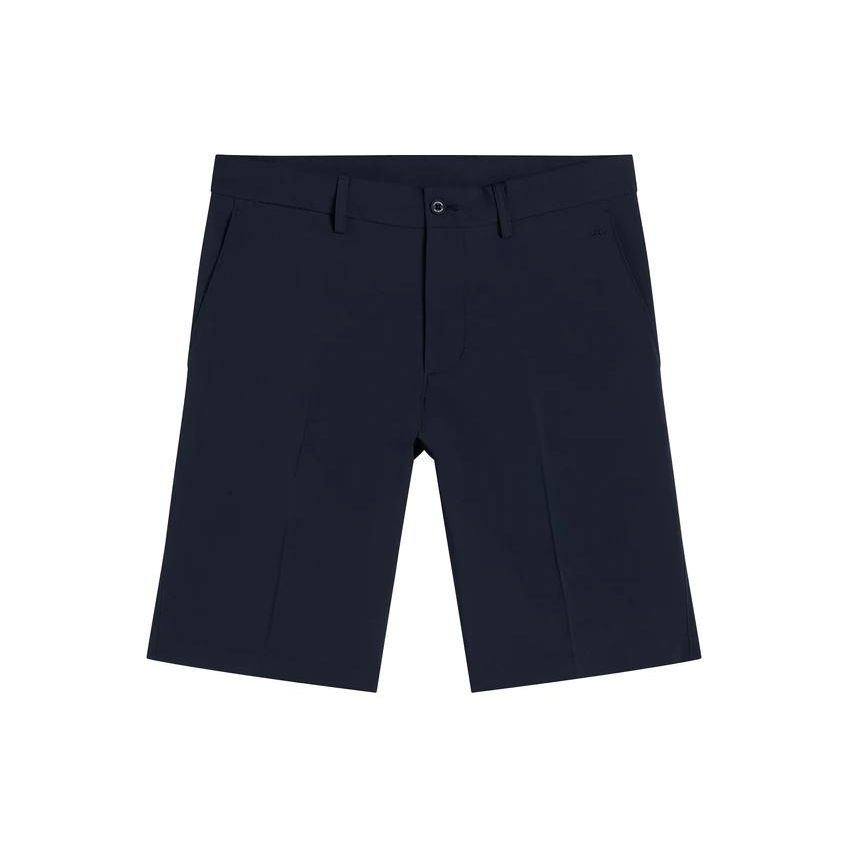 J.Lindeberg Solid Color Button Closure Mid Rise Fitted Casual Shorts Men shorts Navy-Blue GMPA07905-6855