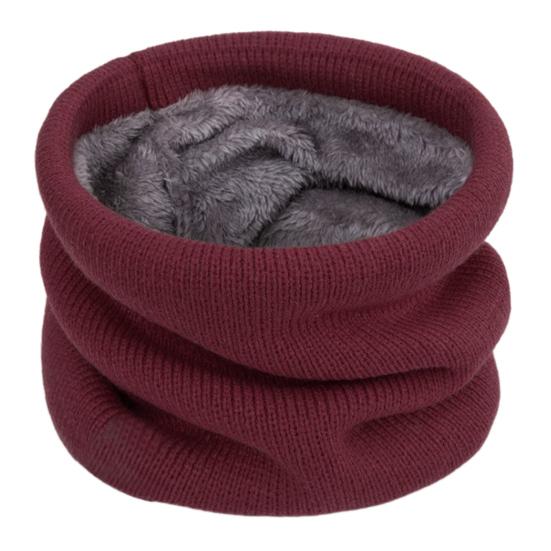 Winter Cycling Scarf Double-Layer Neck Warmer Knit Thickened Fleece Lined Elastic Soft Circle Scarf Neck