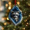 Geode Animal Decoration 2D Acrylic Forest Crystal Cave Little Animals Christmas Hanging Ornament for Xmas Tree Decor