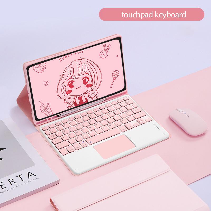 Bluetooth Wireless Keyboard for Xiaomi Pad 5/6 Pro Redmi Pad 10.6 SE Silicone Protection Cover Leather Flip Case