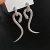 CAOSHI Punk Style Snake Shape Earrings for Women Luxury Brilliant Cubic Zirconia Jewelry for Party Gorgeous Accessories Gift
