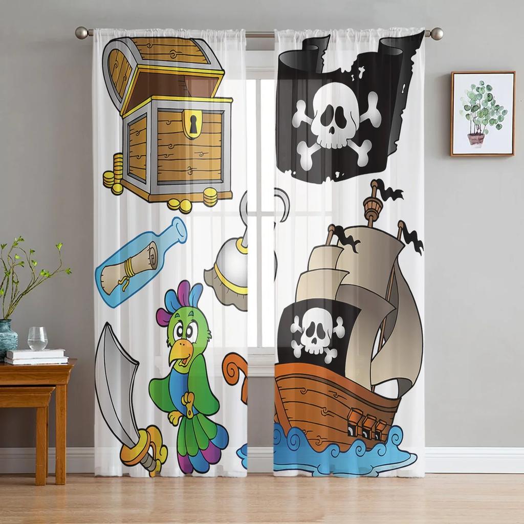 Цветы попугая, зеленые тропические растения, листья, тюлевые прозрачные оконные шторы для гостиной, спальни, вуаль, занавески из органзы, шторы