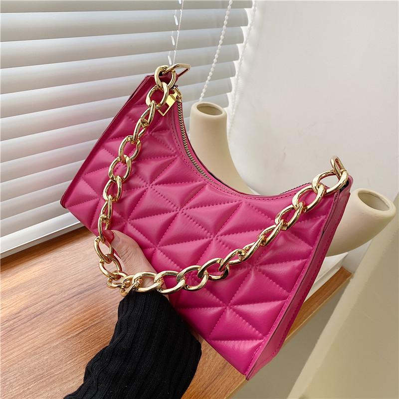 Women'S Advanced Diamond Bag New Trend All-Match Shoulder Bag Niche Chain Handbag Female Fashion Texture Shopping Bag