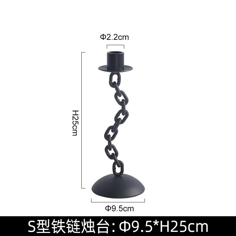 Металлический подсвечник Геометрическая цепь Подсвечник с витым замком Аксессуары для украшения дома Металлическая клетка