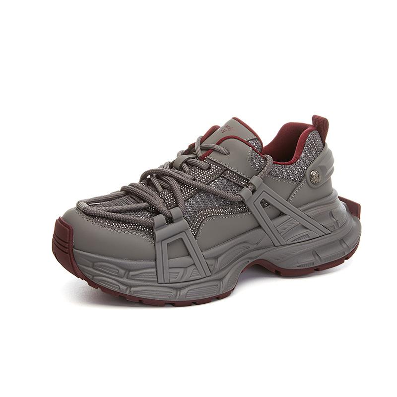 Functional Dad Shoes Women's 2025 Spring New Thick-soled Heightening Sports Shoes Casual Versatile Retro Women's Shoes