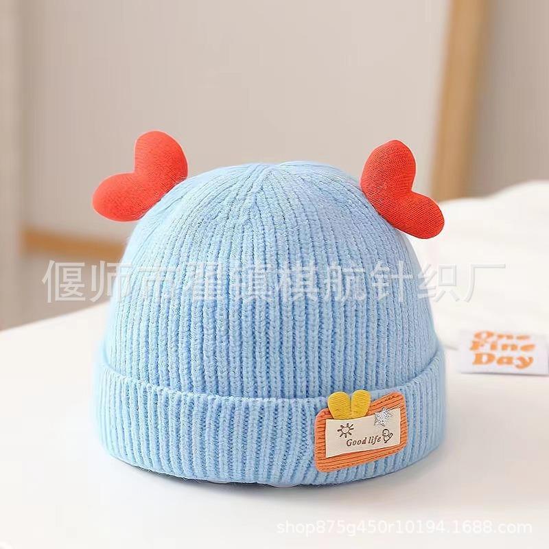 Autumn and Winter Thick Thread Knitted Hat New Cute Bear Boys and Girls Winter Plush Wool Hat Ear Protection Children's Hat