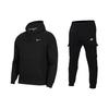 Logo Embroidered Drawstring Hoodie With Multiple Pockets And Long Pants Casual Sports Set Men Hoodies, Pants Black 916271-010+CD3130-010