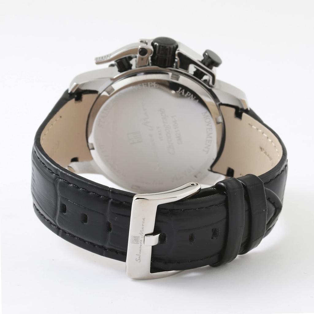 Salvatore Marra Мужские часы из нержавеющей стали черного цвета и аналоговые SSBK, сталь, серебристый, водонепроницаемые, кварцевые, хронограф, деловые, повседневные, подарок,