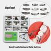 10 Pcs or 36 Pcs Dental Saddle Contoured Metal Matrices Matrix Set Universal Kit with Spring Clip Dental Sectional Matrices