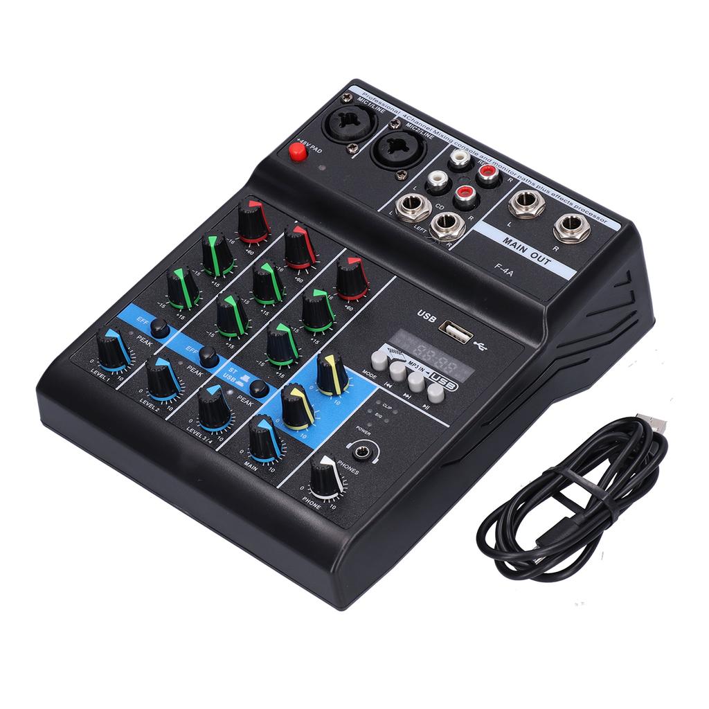 F4A 4-канальный живой микшер с низким уровнем шума профессиональный стерео USB o микшер для домашнего караоке сцены KTV
