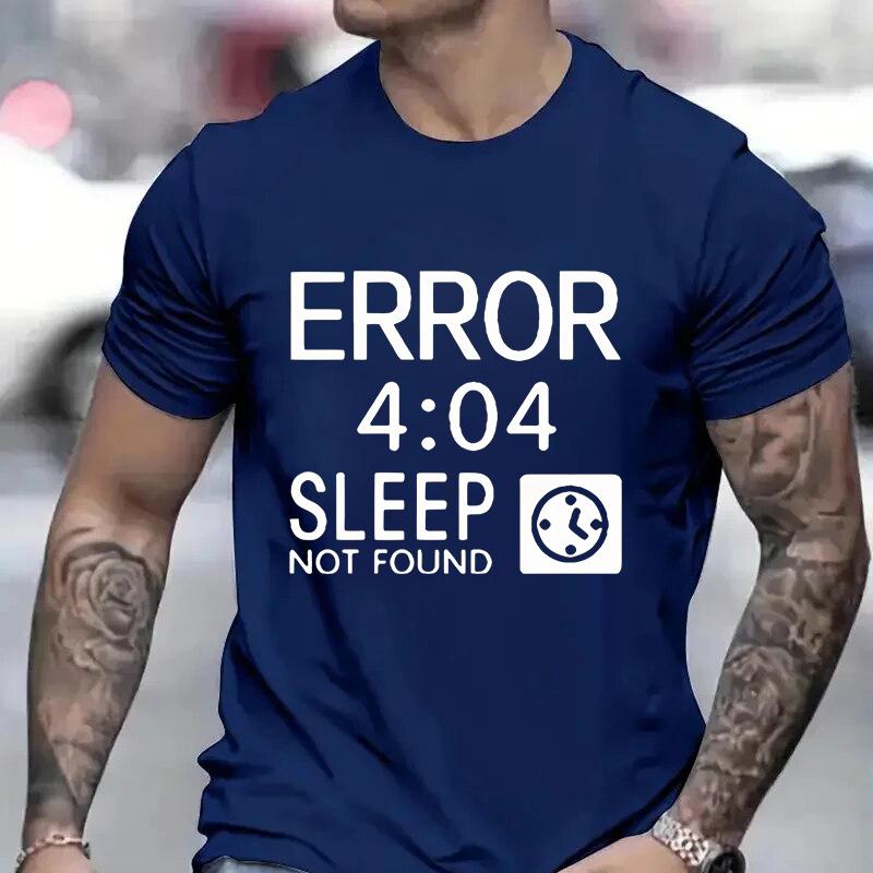 Artistic Computer 404 Error Not Found T Shirt Funny Birthday Gifts for Men Coder Geek Programmer T-shirt Summer Casual Tee Tops