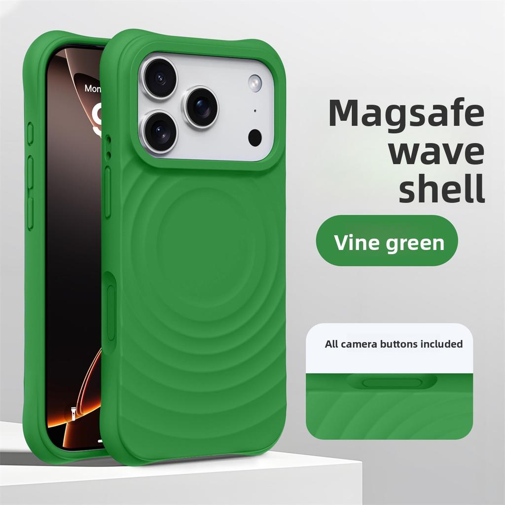 Силиконовый чехол с эффектом ряби на воде для Magsafe, беспроводной зарядки, магнитный чехол для телефона для iPhone Air 17 16 15 14 Pro Max, мягкая противоударная крышка
