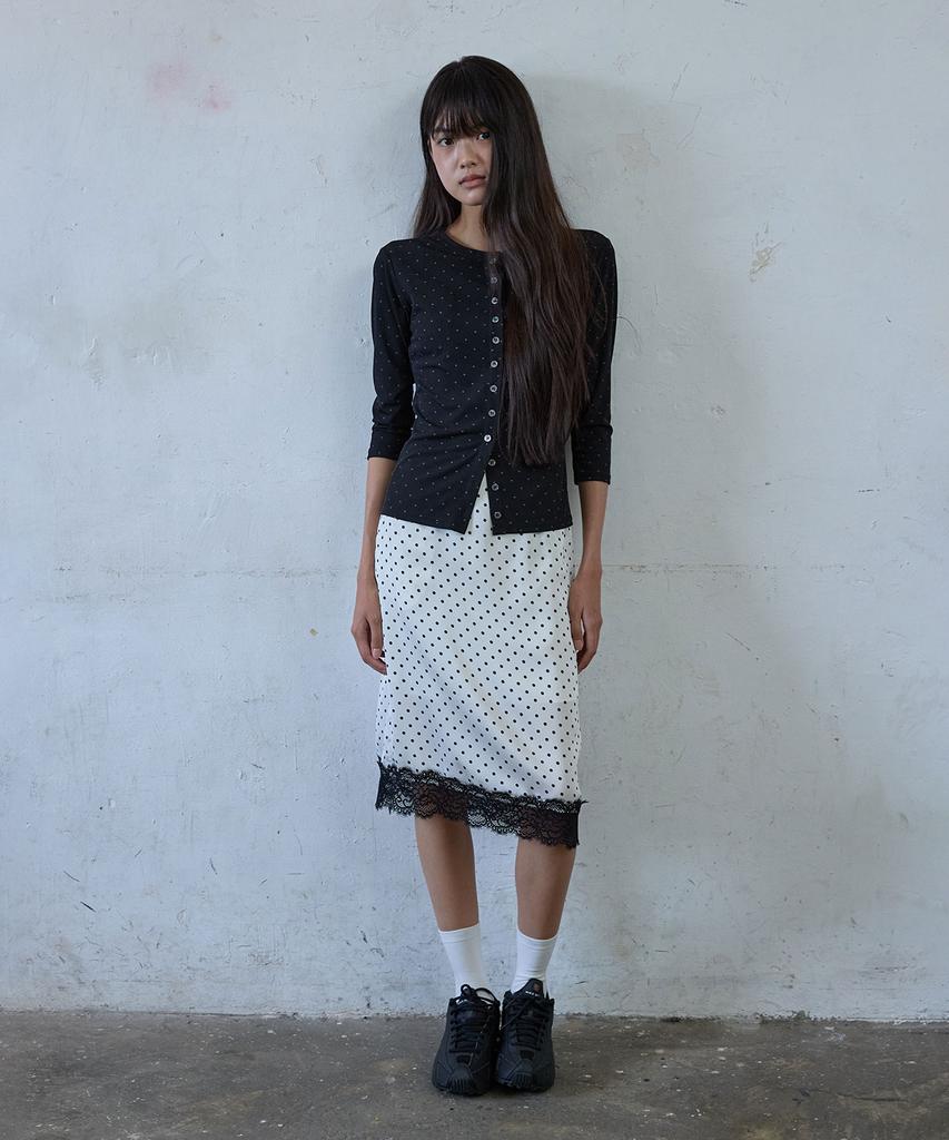 Hocus Pocus Milky Dot Lace Skirt_White