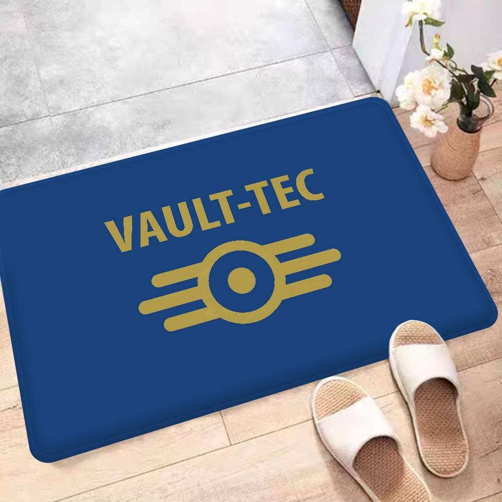 Games V-Vault T-Tec Logo Entrance Door Mat Washable Non-Slip Living Room Sofa Chairs Area Mat Kitchen Welcome Doormat