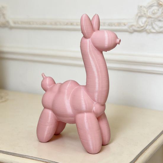 3D Printed Alpaca Figurine Horned Horse Statue Animal Sculpture Home Office Bedroom Desktop