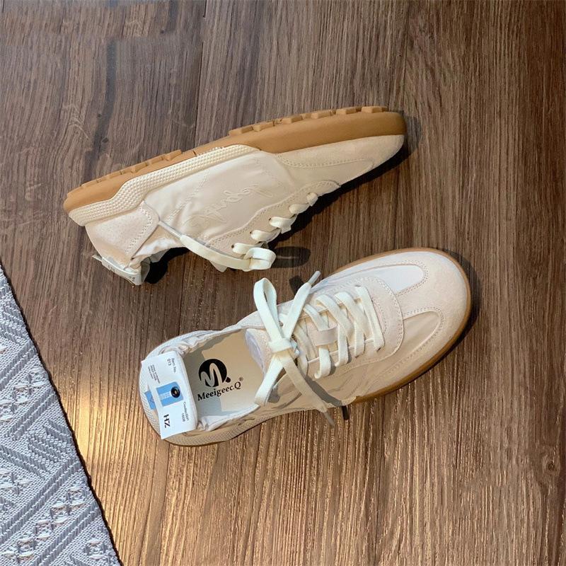Балетная гибкая серия немецких тренировочных туфель осень маленькие белые туфли на мягкой подошве дышащие туфли Форреста Гампа женская спортивная и повседневная парусиновая обувь