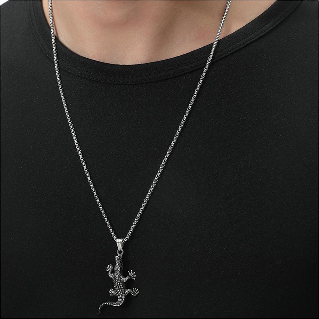 Hip Hop Style Necklace, Men's Personalized Titanium Steel Pendant Necklace, Retro Trendy Men's Jewelry