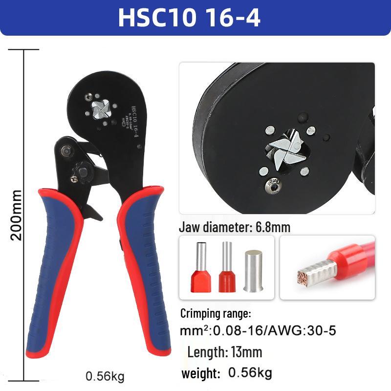 HSC10 16-6 Инструмент для обжима клемм типа «штырь» с трубчатым наконечником, инструмент для холодной прессовки