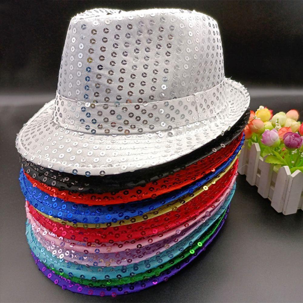 Блестящая джазовая шляпа с пайетками танцевальная шляпа для выступлений прочная панама для вечеринок