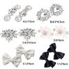 2pcs High Heel Women Bride Decoration Rhinestone Shoe Clip Wedding Shoes Shiny Decorative Clips Silk Flower Charm Buckle