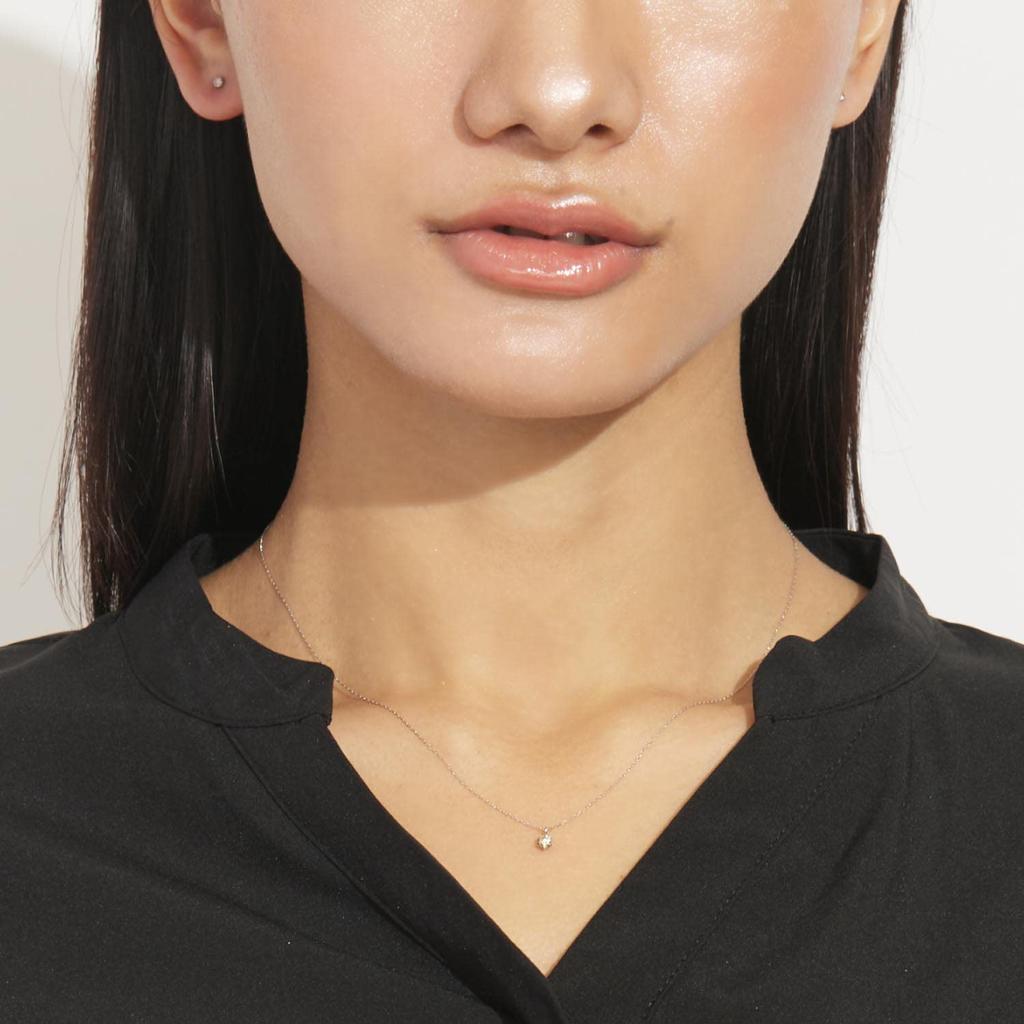 Lala Christie Necklace with Natural Champagne SI PT900 Women's Diamonds, Color, Grade, 0.1ct, Platinum, 6-Prong Set, lp56-0013-pt