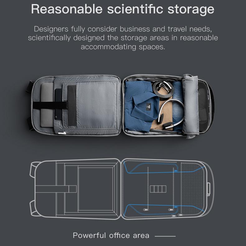 Men Backpacks Kingsons 180° Open Anti-theft Customs Lock with USB Charging Port Male Backpack 15.6 Inch Laptop Backpack Gray KS3204W