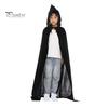 Детский плащ для косплея на Хэллоуин с завязками и капюшоном, свободный, длиной до пола, однотонный, унисекс, сценическое шоу, выступление, ведьмовская накидка