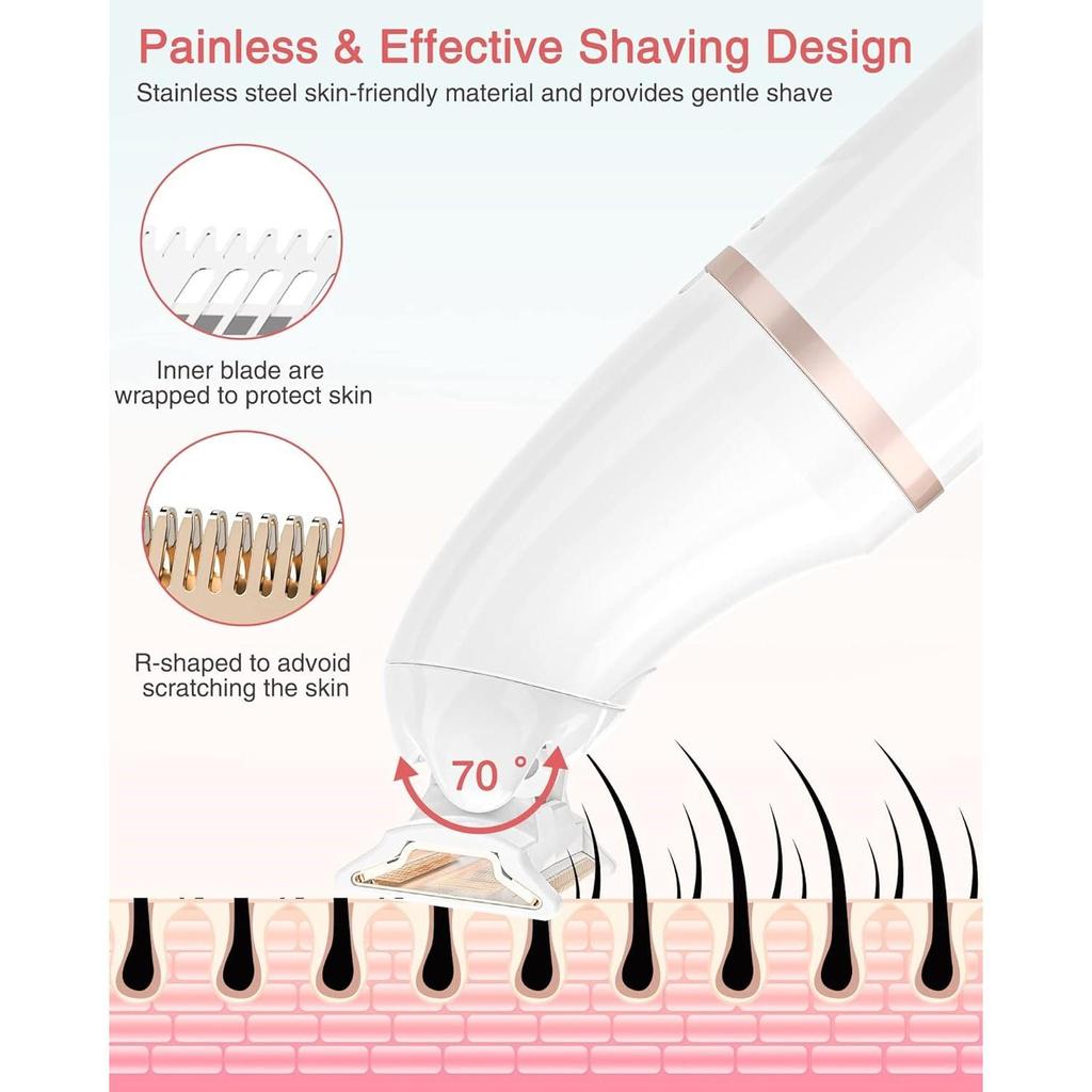 Facial Hair Removal for Women, 5 In 1 Electric Razor for Women, Painless Eyebrow Trimmer Bikini Trimmer Hair Remover Kit