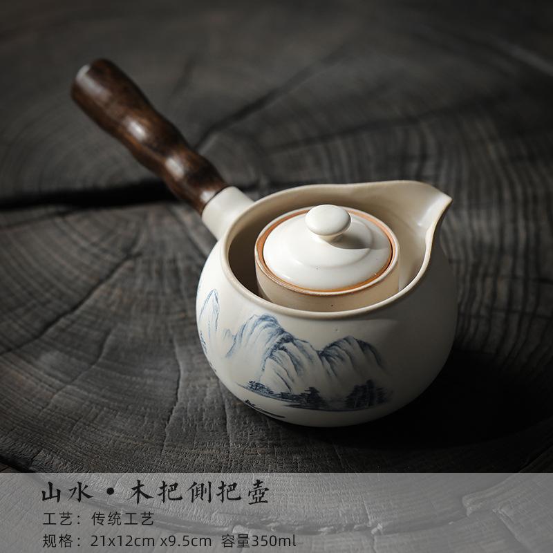 Soda Glazed Round Charcoal Furnace Cooking Tea Charcoal Stove Tea Cooke Boiling Water Kettle Small Clay Pottery Fire Warm Teapot