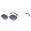 New Fashionable Frameless Cut Edge Sunglasses Diamond Outdoor Beach Sunglasses Uv Protection Small Frame Uv400 Sunglasses