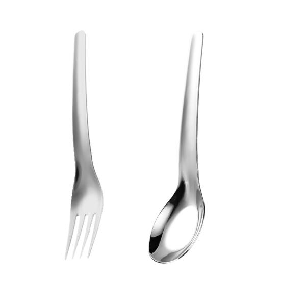 Household Dinnerware Chinese Style Long Handle Portable Food Grade Stainless Steel Student Spoon Fork Home