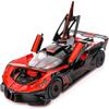 1/24 Scale Bugatti Bolide Alloy Toy Car, Sound and Light Pull Back Collection 4 Doors Opened Toy Vehicles for Kids Gift