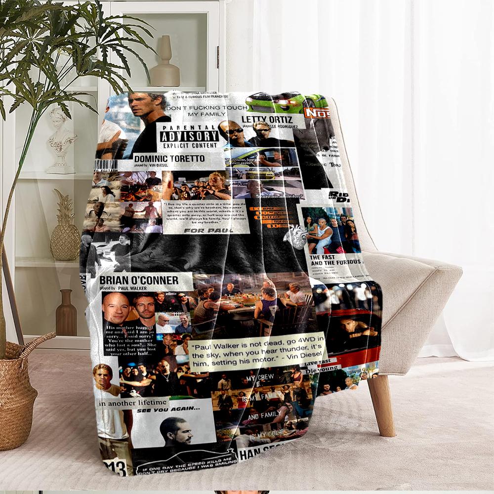 Fast & Furious Theme Printed Blanket - Perfect for Couch, Bed, Travel & Outdoor Use | Machine Washable, Cozy & Durable.